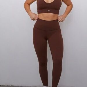 Set Active Brown High Waisted Luxform Leggings XS
